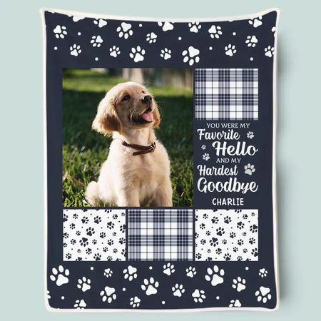 Pet Memorial Photo Blanket – Personalized Gift for Dog Lovers